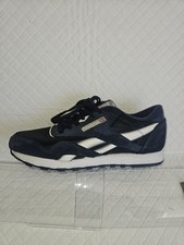Reebok Classic Nylon Light Grey Sneaker Navy White Athletic Shoes 1Y3501