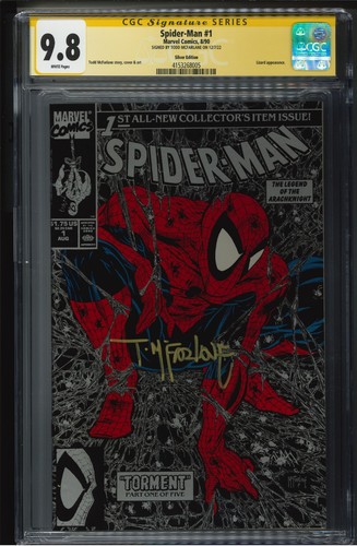 SPIDER-MAN #1 SILVER EDITION CGC 9.8 SIGNATURE SERIES - TODD MCFARLANE GOLD INK