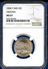 2008 P NGC SMS MS67 Arizona State Quarter 25c US Mint Coin 2008-P MS-67