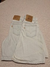 Vtg 90s Levis Shorts Womens Sz 12 Reg Orange Tab white Denim USA LOT 2 AS IS