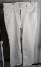 Madewell White Mid Rise Kick Out Denim Pants