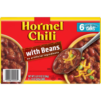 Hormel Chili with Beans 15 oz 6 Pack Canned Ready To Eat Meals