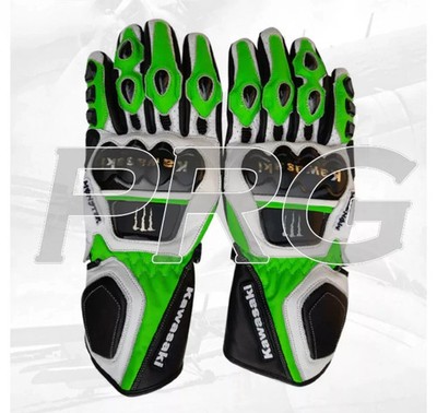 Kawasaki Motorcycle Racing Gauntest Race Gants Racing Leather Gloves
