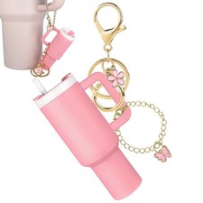 2 Way Mini Tumbler Keychain for Stanley Cup Lip Balm Holder