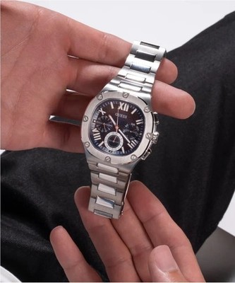 GUESS Headline Herren Uhr Silber Edelstahl Wasserdicht
