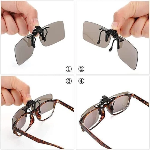 Überbrille Aufsatz Clip on Sonnenbrillenaufsatz Polarisiert Sonnenschutz Brillen - Bild 5 von 30