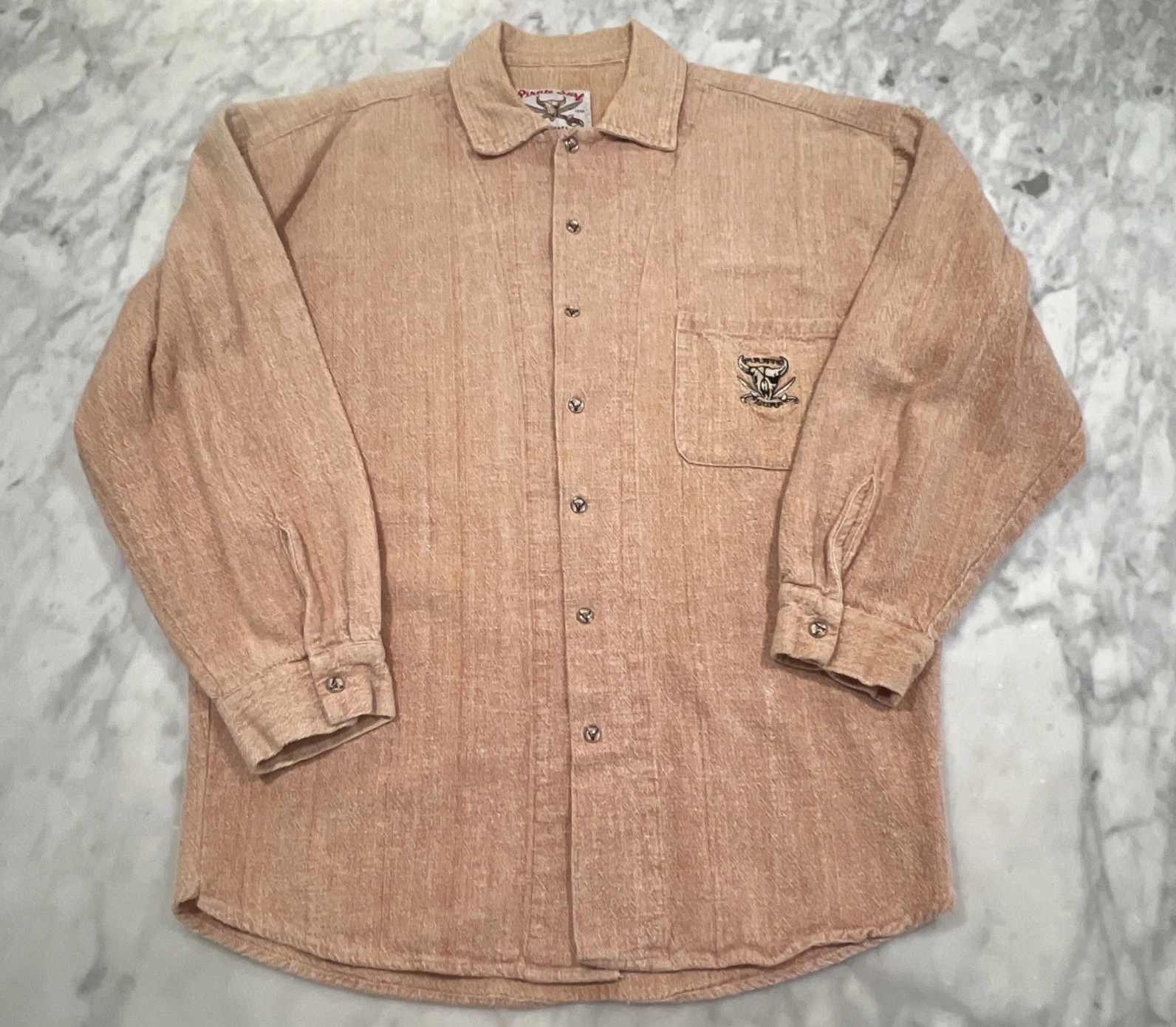 Vintage Pirate Surf Snap Flannel Shirt Men Large Yoki Pre-Quicksilver Longhorn