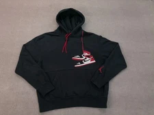 Nike Hoodie Mens Medium Black Air Jordan Embroidered Jumpman Holiday CT3457-010