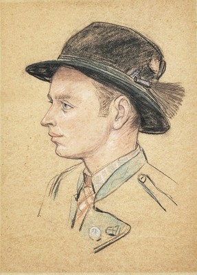 Junger Mann in bayerischer Tracht Portrait Bayern bavaria costume Hut hat 1900