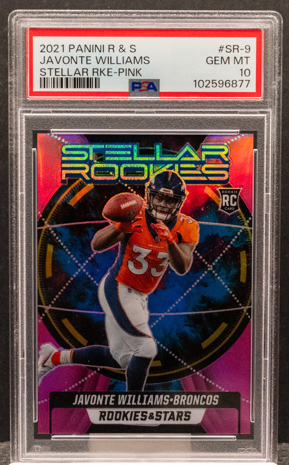 Javonte Williams Panini Rookies & Stars Stellar Rookies #SR9 Pink