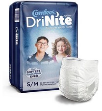 68 count Comfees DriNite Juniors Youth Pants Size S/M 38-65 Lbs