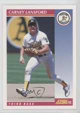1992 Score Carney Lansford #648 0a1