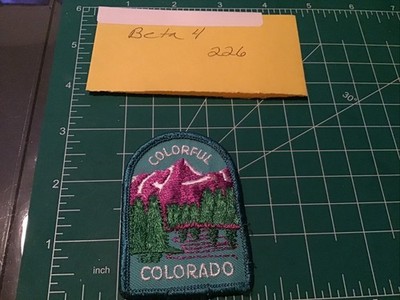 Vtg Put-Ons By Lion COLORFUL COLORADO Beautiful Mountains & Pines Iron-On Patch
