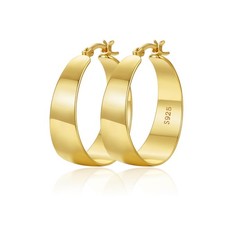 OOOPEL 10mm Thick Chunky Gold Hoops Earrings for Women 14K Real 30mm,