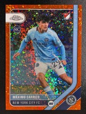 2026 Topps Chrome MLS Maximo Carrizo New York City FC Orange Mini Diamonds 4/25