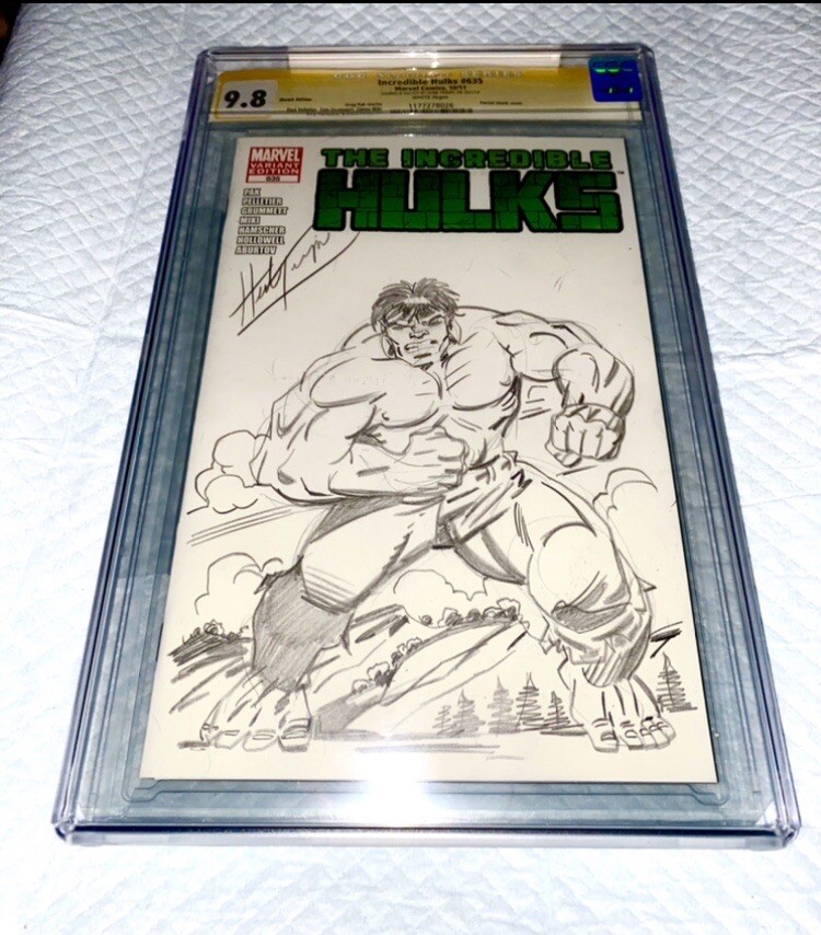 ORIGINAL COMIC ART SIGNED SKETCH BY HERB TRIMPE  HULK 181  CGC 9.8 SS