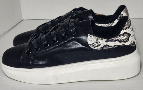 Seven7 Footwear Women’s Miki Low Top Platform Sneaker Black Snake Shoe Size 6 - Picture 2 of 11