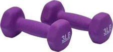 Neoprene Dumbbell Hand Weights No Roll Head 6 Pounds Purple For Womens NEW US