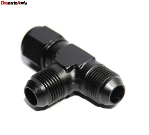 (one)AN8 8-AN Female to 2x AN8 8-AN Male Black 3-Way Tee T-Piece Fitting Adapter - Picture 2 of 6