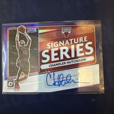 CHANDLER HUTCHISON 2020-21 Optic Signature Series PURPLE PRIZM AUTO SP BULLS