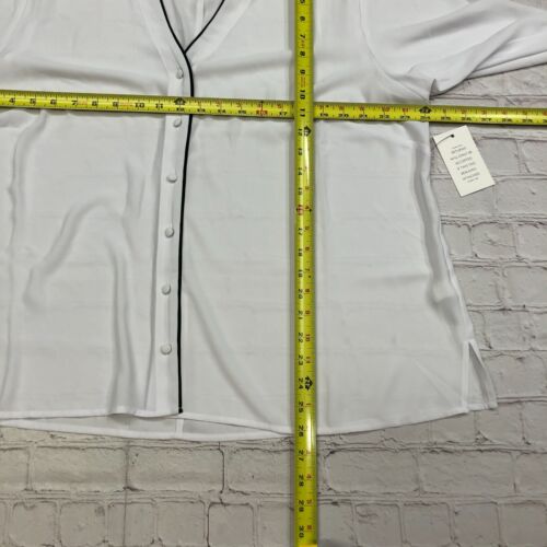 NWT Eloquii Women Long Sleeve Button Shirt Blouse Top Size 18 White M080 -10 - Picture 3 of 14