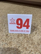 Classic Carl's Jr Table Tent Sign 94