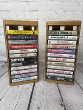 Lot of 24 Rock More Cassettes w/ 2 Napa Valley Wooden Cassette Racks VGC