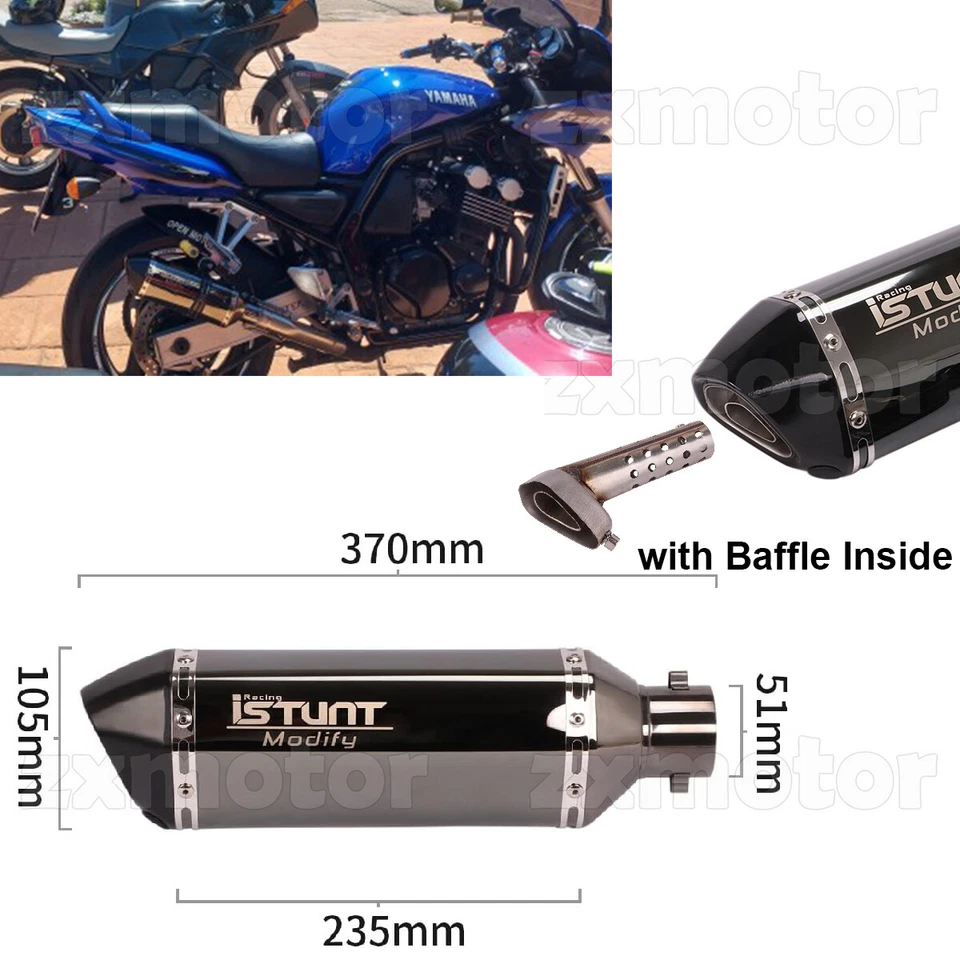 Tubo silenciador escape moto deslizable universal 51 mm para MSX125 CB300 NINJA400 Foto 2 de 4