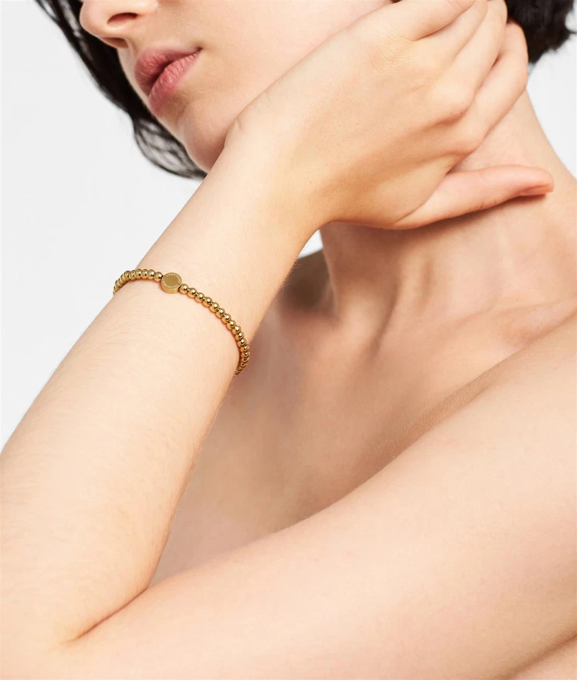 LIEBESKIND BERLIN Beads 4mm mit Logotag in Edelstahl 17 cm, IP Gold LJ-0070-B-17 - Bild 2 von 2