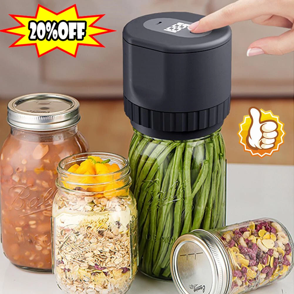 Electric Mason Jar Vacuum Sealer Kit for Wide Mouth and Regular Mouth HOT 2024