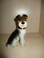 Porzellanfigur Fox Hund sitzend 3 Foxterrier