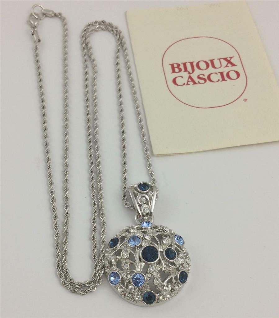 Vintage Bijoux Cascio Blue & Crystal Rhinestone Penda… - Gem