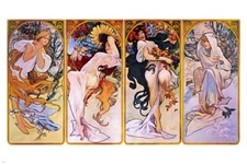 the four seasons FINE ART POSTER by Alfons Mucha 1895 20x30 COLLECTORS sexy