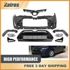 Fits 2017-2019 Toyota Corolla Le Xle Front Bumper And Grille Fog Light Set 