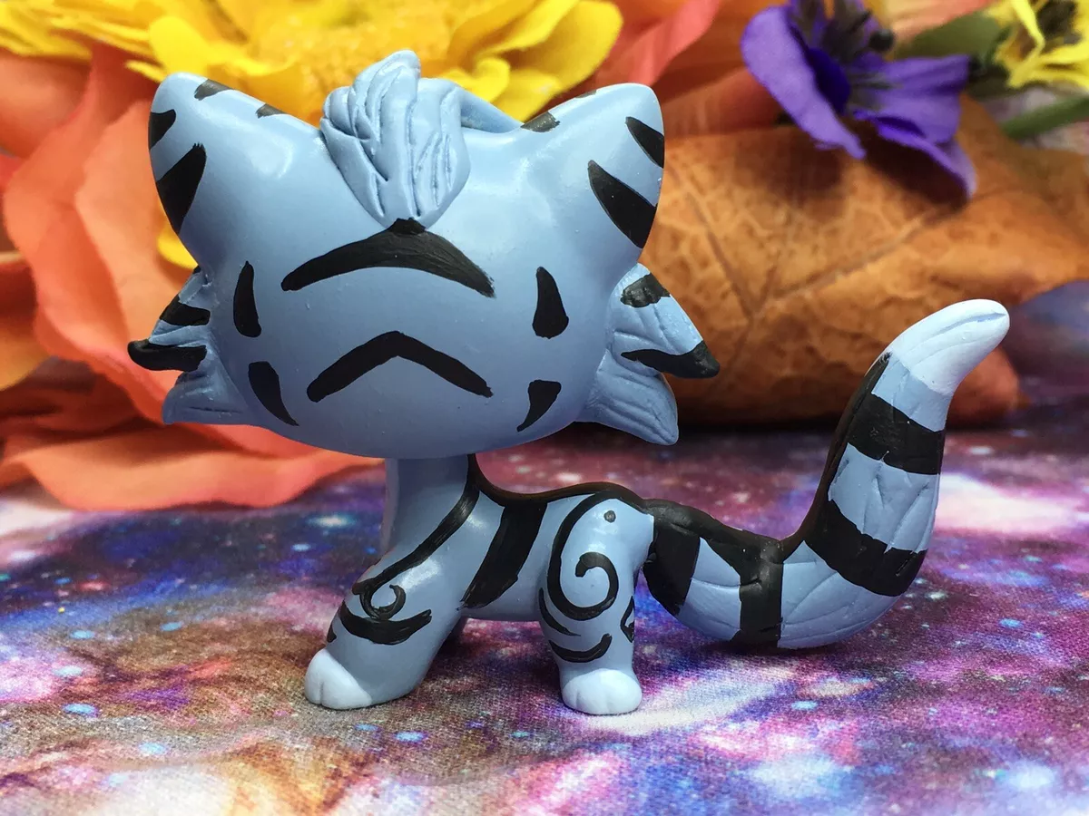 Mini Toy Pet Shop, “Jayfeather” WARRIOR CAT, Ooak Custom, Hand Painted