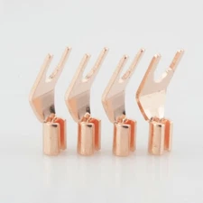 8pcs Pure Copper Spade Plug Speaker Cable Wire Connector HiFi