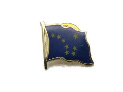 Blue Flag With Stars Pin Vintage & Gold Tone