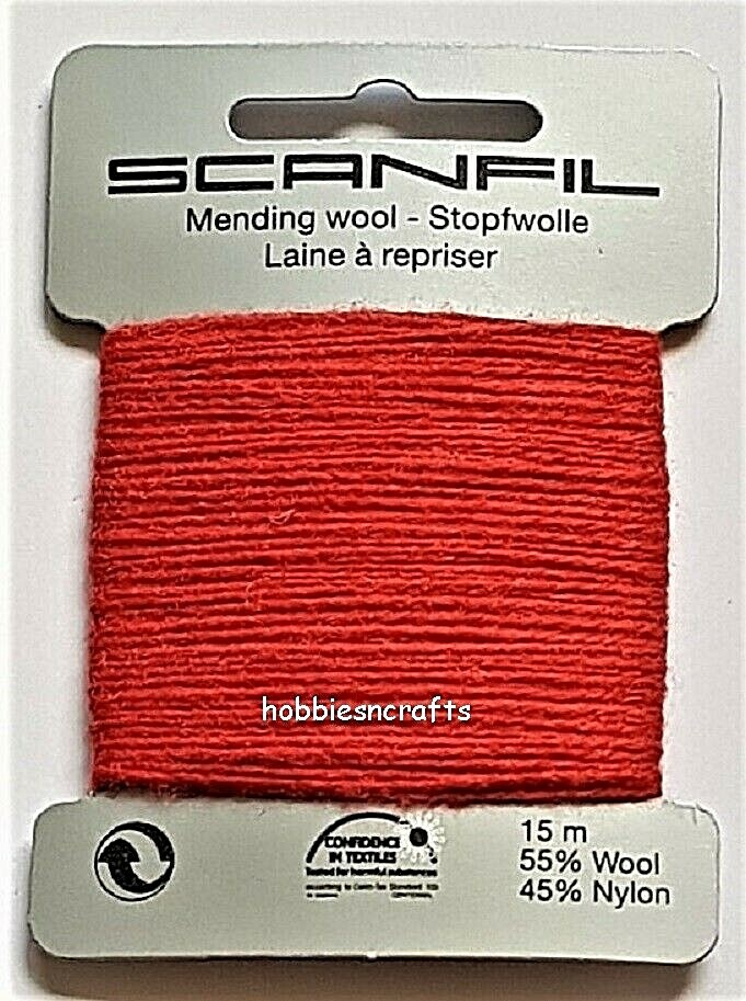 RUST RED Scanfil Thread for Darning & Mending - 55% Wool 45% Nylon 15 Metres