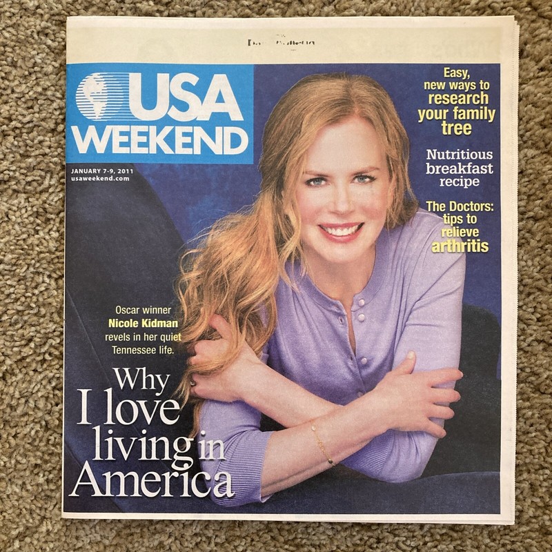 USA Weekend magazine, January 7–9, 2011, cover: Nicole Kidman