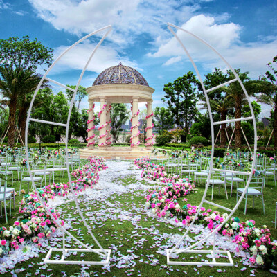 2PCS Crescent Moon Wedding Arch Frame Party Framework Stand Floral Rack New