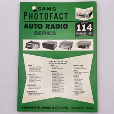 Sams Photofact Auto Radio Series 114 February 1972 AR-114 Cadillac Wheel Horse