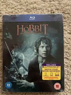 THE HOBBIT: AN UNEXPECTED JOURNEY (Blu-Ray) SteelBook Region Free. New Sealed!