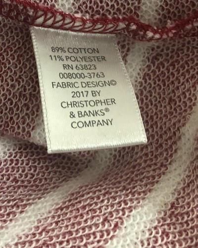 CJ Banks Plus 3X Red & White Stripe w/Black Scotty Dogs L. SLV Shirt Bling NWT - Picture 9 of 11