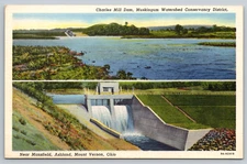 c1940s Charles Mill Dam Mansfield Ashland Mount Vernon Ohio Postcard