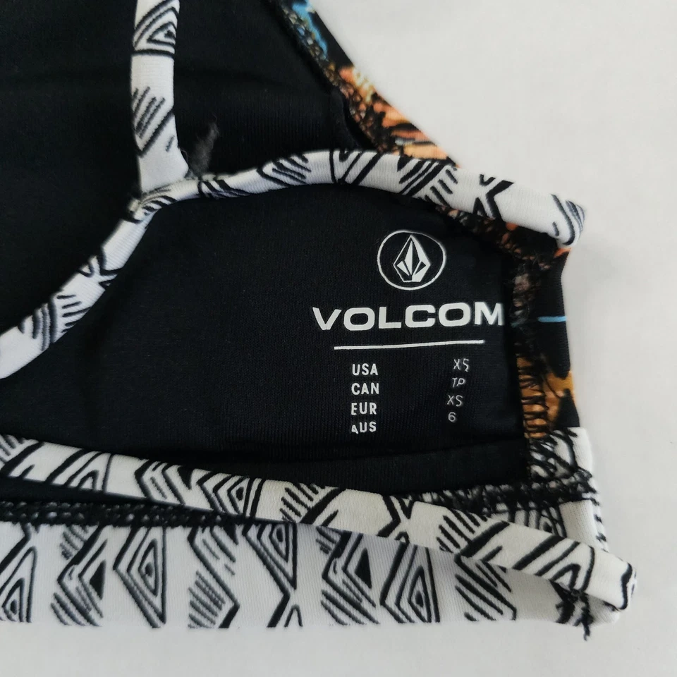 Top de bikini Volcom para mujer XS extra pequeño geométrico Art Deco traje de baño triángulo Foto 3 de 4
