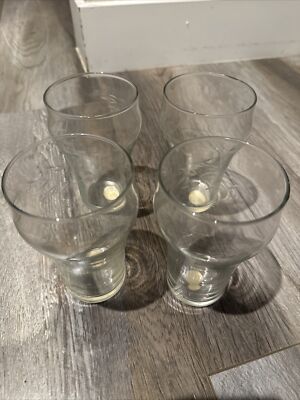Set Of 4 Rare Princess House Heritage Pattern Coca Cola Style Glasses 5 