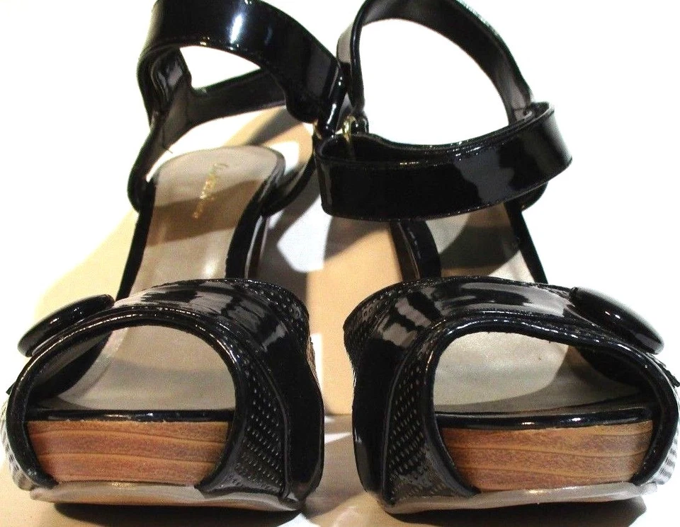 New Charlotte Russe size 6 black ankle strap peep toe heels dress shoes - Image 3 of 4