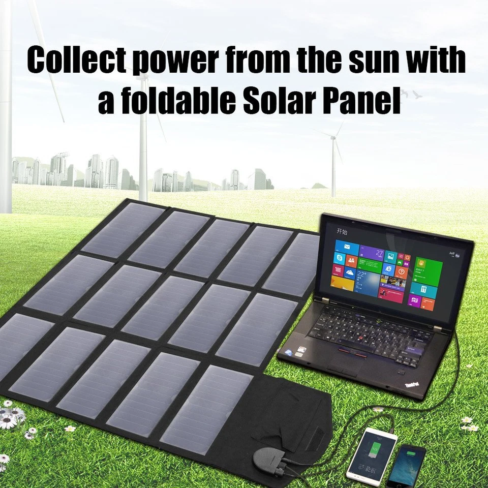 Allpowers 18V 100W Portable Solar Charger Foldable Solar Panel Ourdoor Camping - Image 2 of 4
