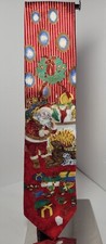 Vintage Meeting Street Silk Neck Tie Santa Clause Christmas Theme Made in USA