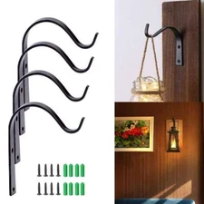 1/2/5pcs Iron Wall Hooks Metal Lantern Bracket Coat Hook Plant Planter Hangers